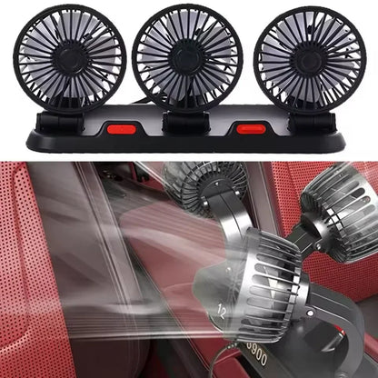 Triple USB Car Cooling Fan with Adjustable Heads